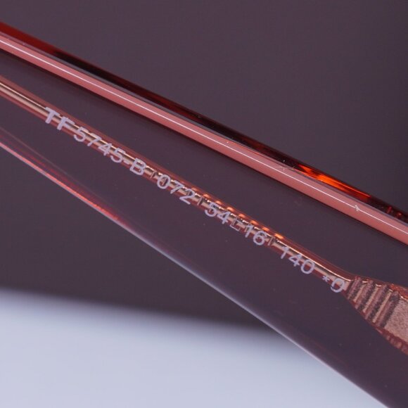 Tom Ford FT5745-B 072 Square Eyeglasses 54mm - Transparent Rose/Blue Light Block - Picture 6 of 10